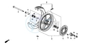 CB250 NIGHTHAWK drawing FRONT WHEEL (2)