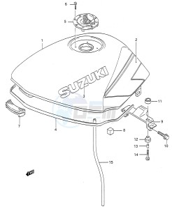 GS500E (E28) drawing FUEL TANK (MODEL M)