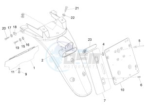 Beverly 500 Cruiser e3 2007-2012 drawing Rear cover - Splash guard