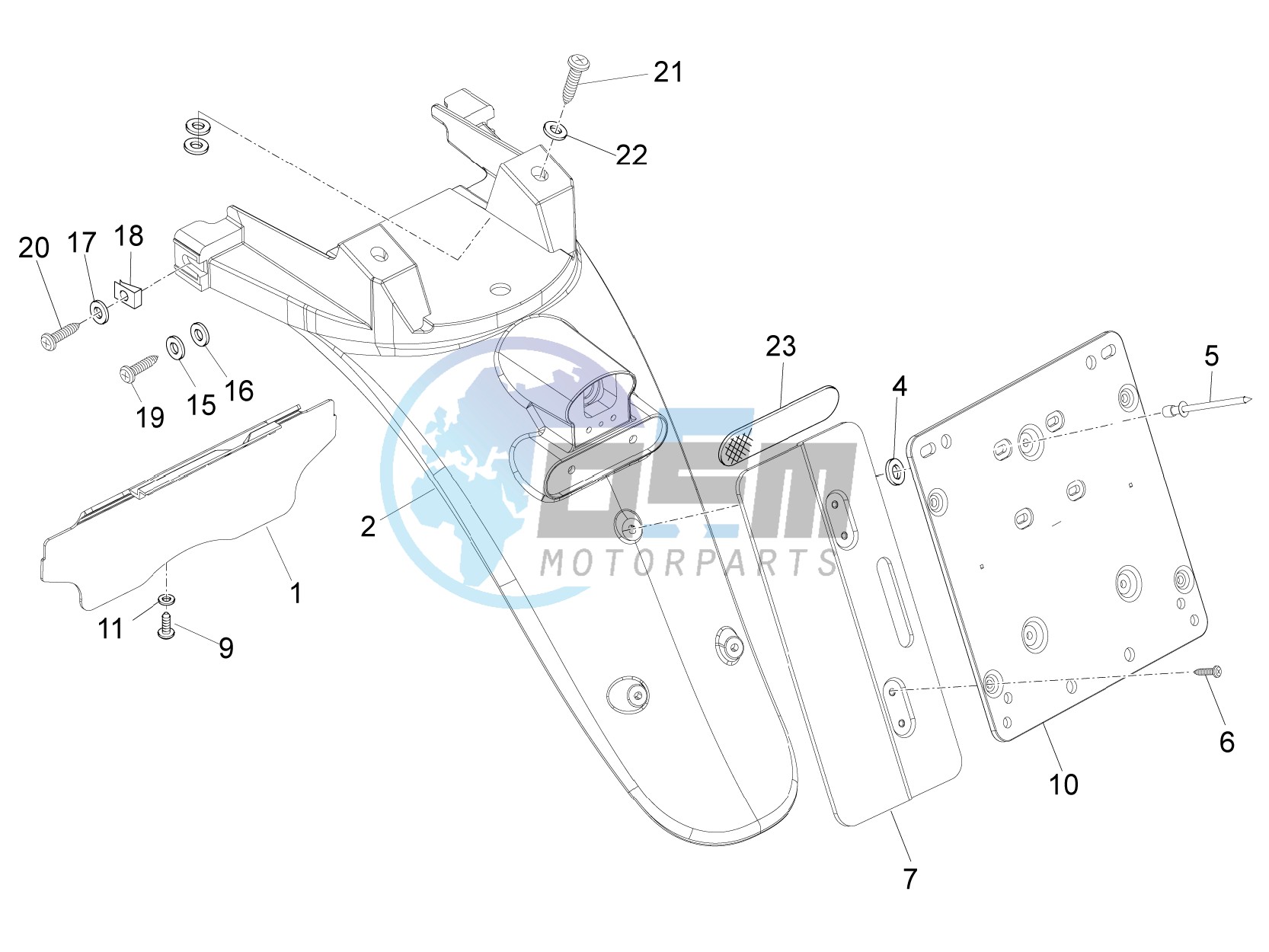 Rear cover - Splash guard