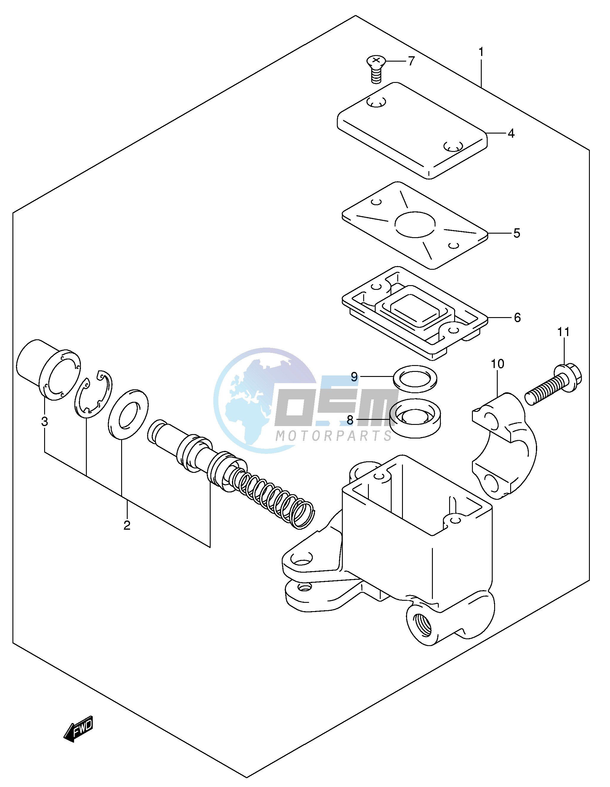 FRONT MASTER CYLINDER (E38)