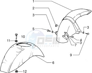 Zip 50 SP drawing Front and rear mudguard