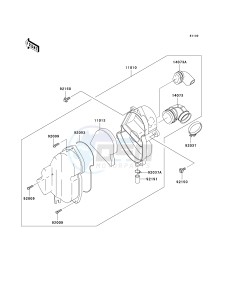 KLX 110 A (KLX110 MONSTER ENERGY) (A6F-A9FA) A7F drawing AIR CLEANER