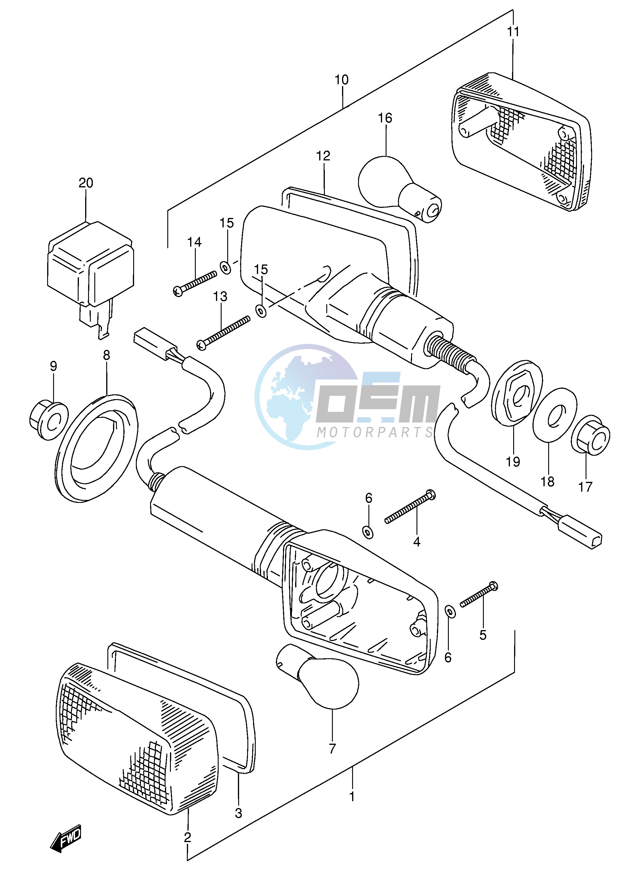 TURNSIGNAL LAMP (MODEL T V)