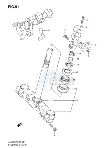 AN400 ABS BURGMAN EU-UK drawing STEERING STEM