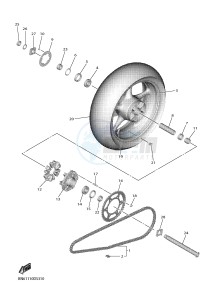 YZF-R6 YZF600 R6 (BN64) drawing REAR WHEEL