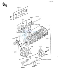 KZ 750 E (E2-E3) drawing CLUTCH -- 81 -82 KZ750-E2_E3- -