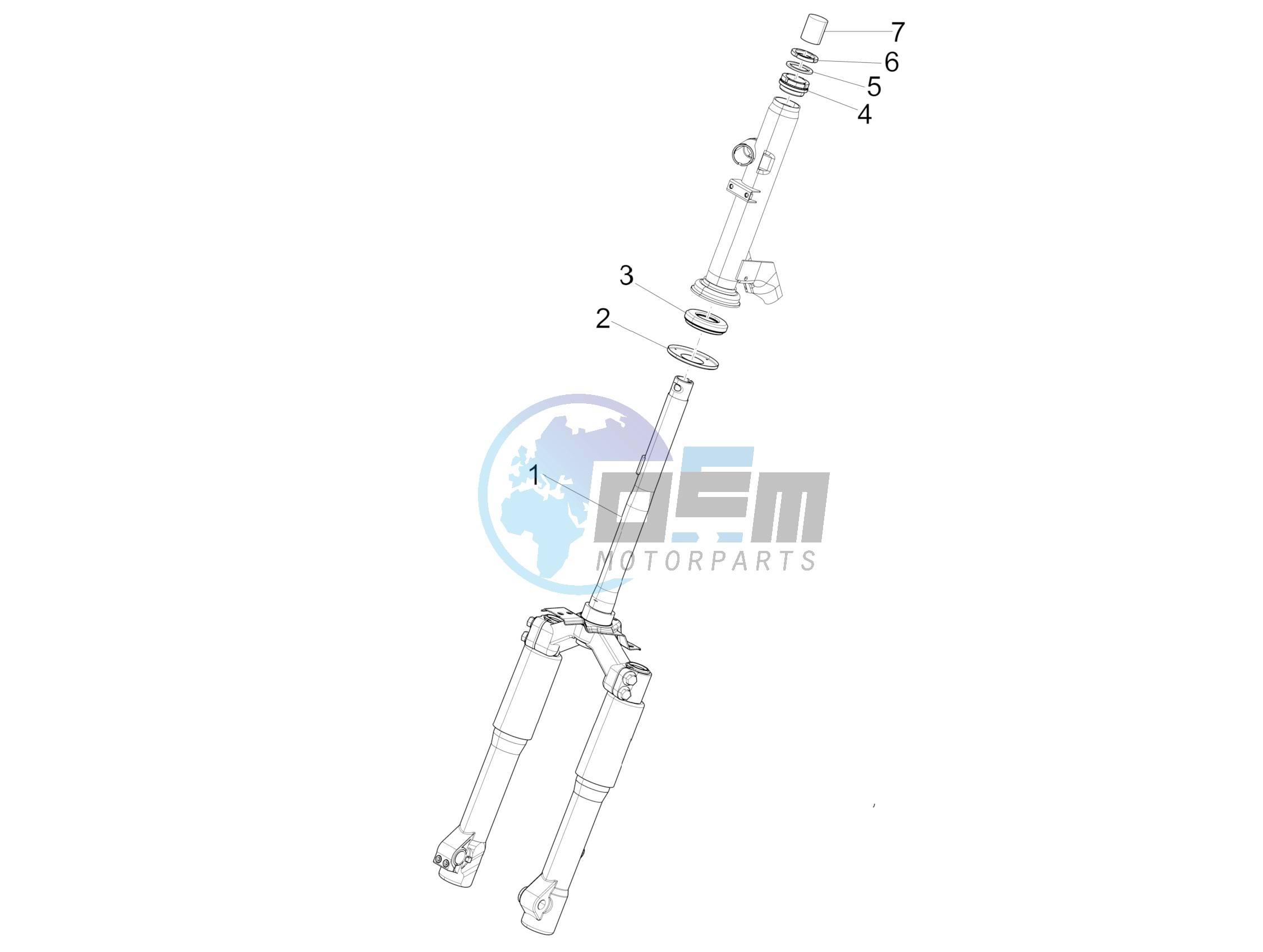 Fork/steering tube - Steering bearing unit