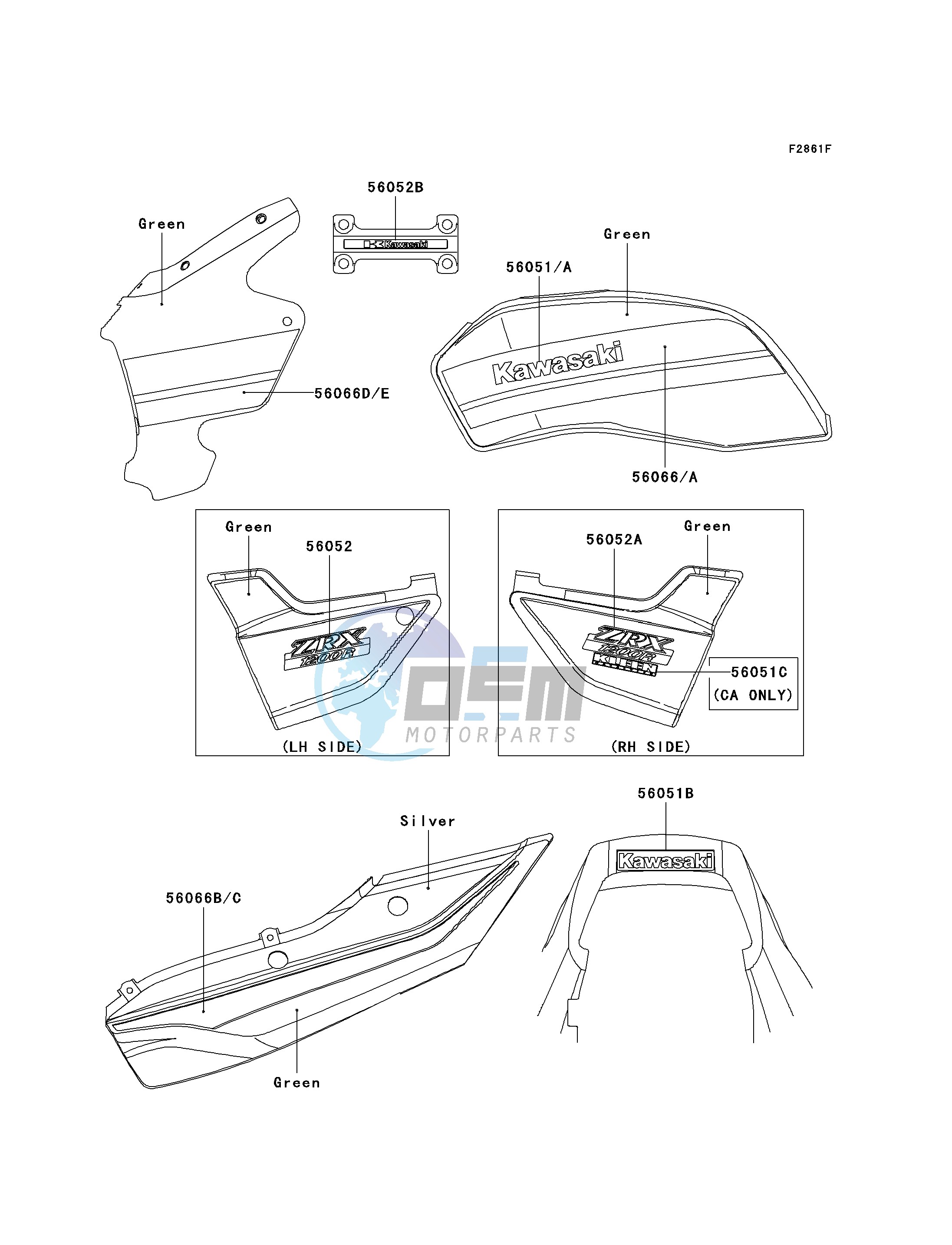 DECALS-- GREEN- --- ZR1200-A3- -