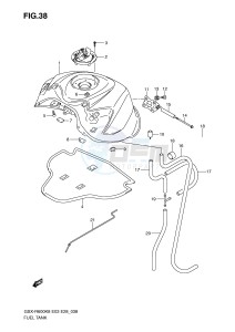 GSX-R600 (E3-E28) drawing FUEL TANK (MODEL K8)