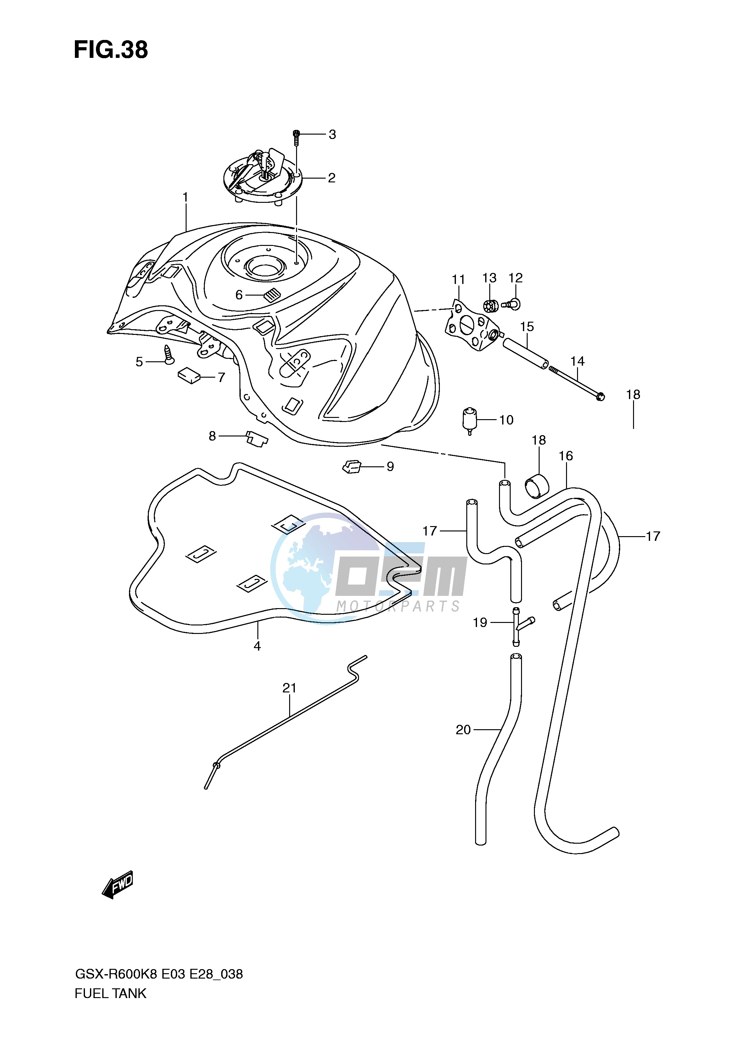 FUEL TANK (MODEL K8)