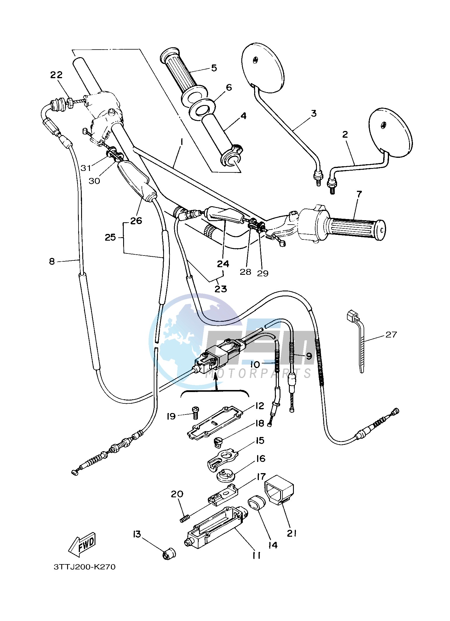 M. STEERING HANDLE & CABLE