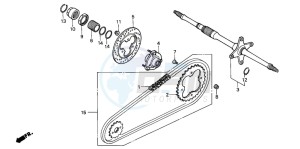 TRX300EX FOURTRAX 300 EX drawing REAR WHEEL AXLE