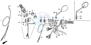 CRM75R drawing HANDLE LEVER/SWITCH/CABLE