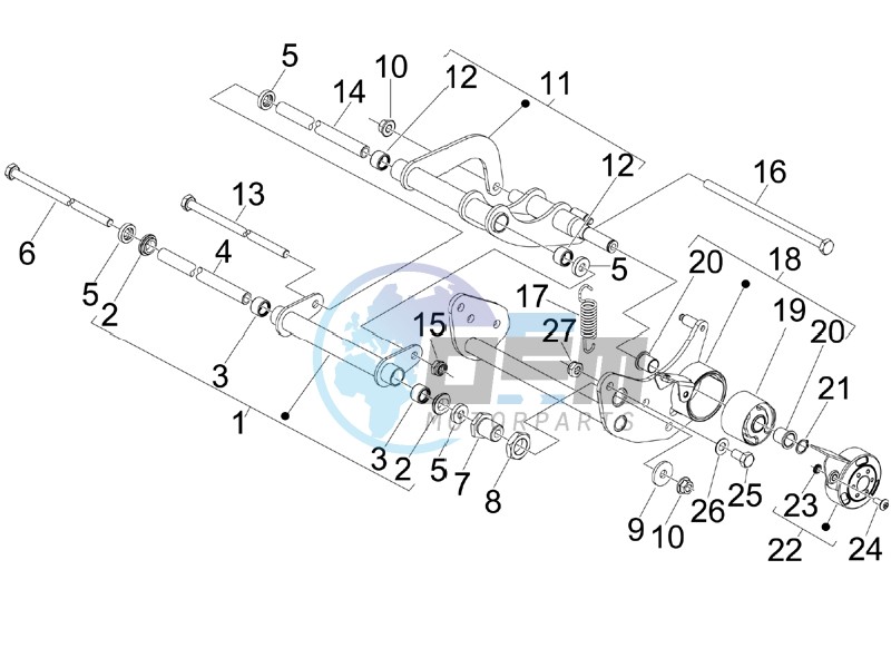 Swinging arm