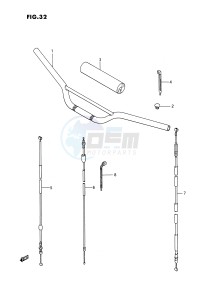 LT250R (E1) drawing HANDLEBAR - CONTROL CABLE