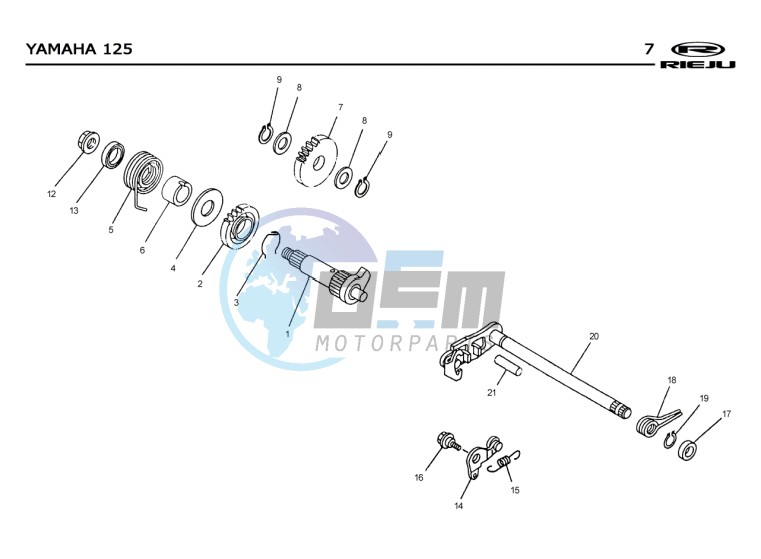 KICKSTART SHAFT  Yamaha 125 4T EURO2