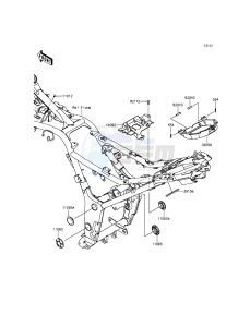 NINJA 300 ABS EX300BEF XX (EU ME A(FRICA) drawing Frame Fittings