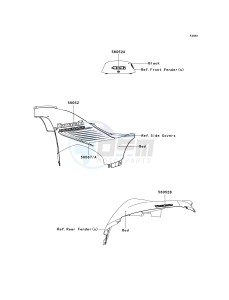 KVF 650 F [BRUTE FORCE 650 4X4I] (F6F-F9F ) F6F drawing DECALS-- RED- --- F6F- -