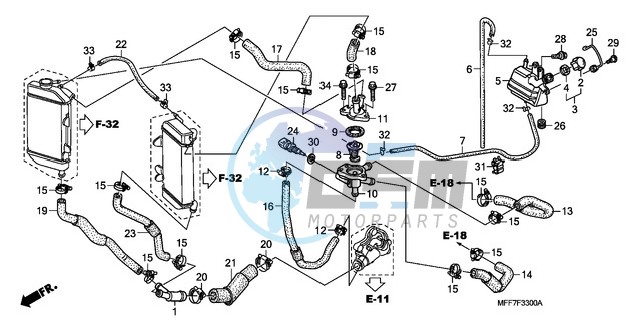 WATER HOSE/THERMOSTAT