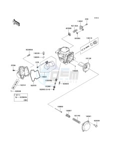 KVF 650 G [BRUTE FORCE 650 4X4I HARDWOODS GREEN HD] (G6F-G9F) G7F drawing CARBURETOR PARTS