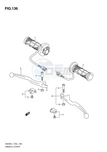 AN400 (E2) Burgman drawing HANDLE LEVER (AN400ZAL1 E2)