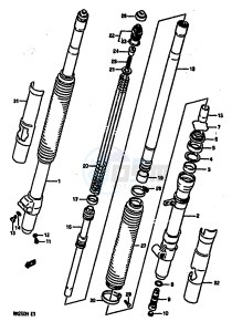 RM250 (G-H) drawing FRONT FORK (MODEL H)