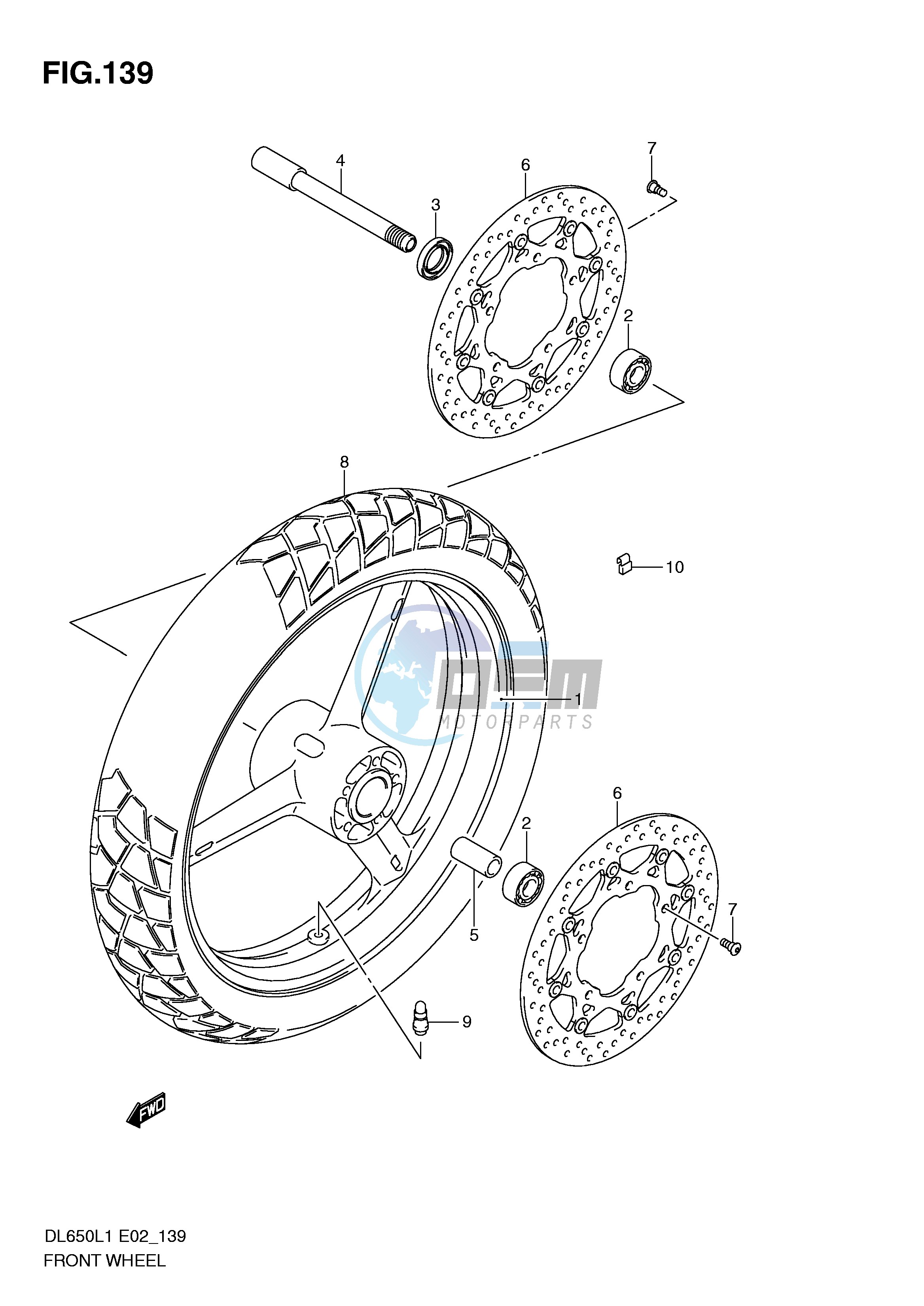 FRONT WHEEL (DL650UEL1 E19)