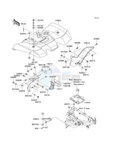 KVF 650 E [BRUTE FORCE 650 4X4 HARDWOODS GREEN HD] (E6F-E9F) E6F drawing REAR FENDER-- S- -