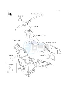 KLX 300 A [KLX300R] (A6F-A7A) A6F drawing LABELS