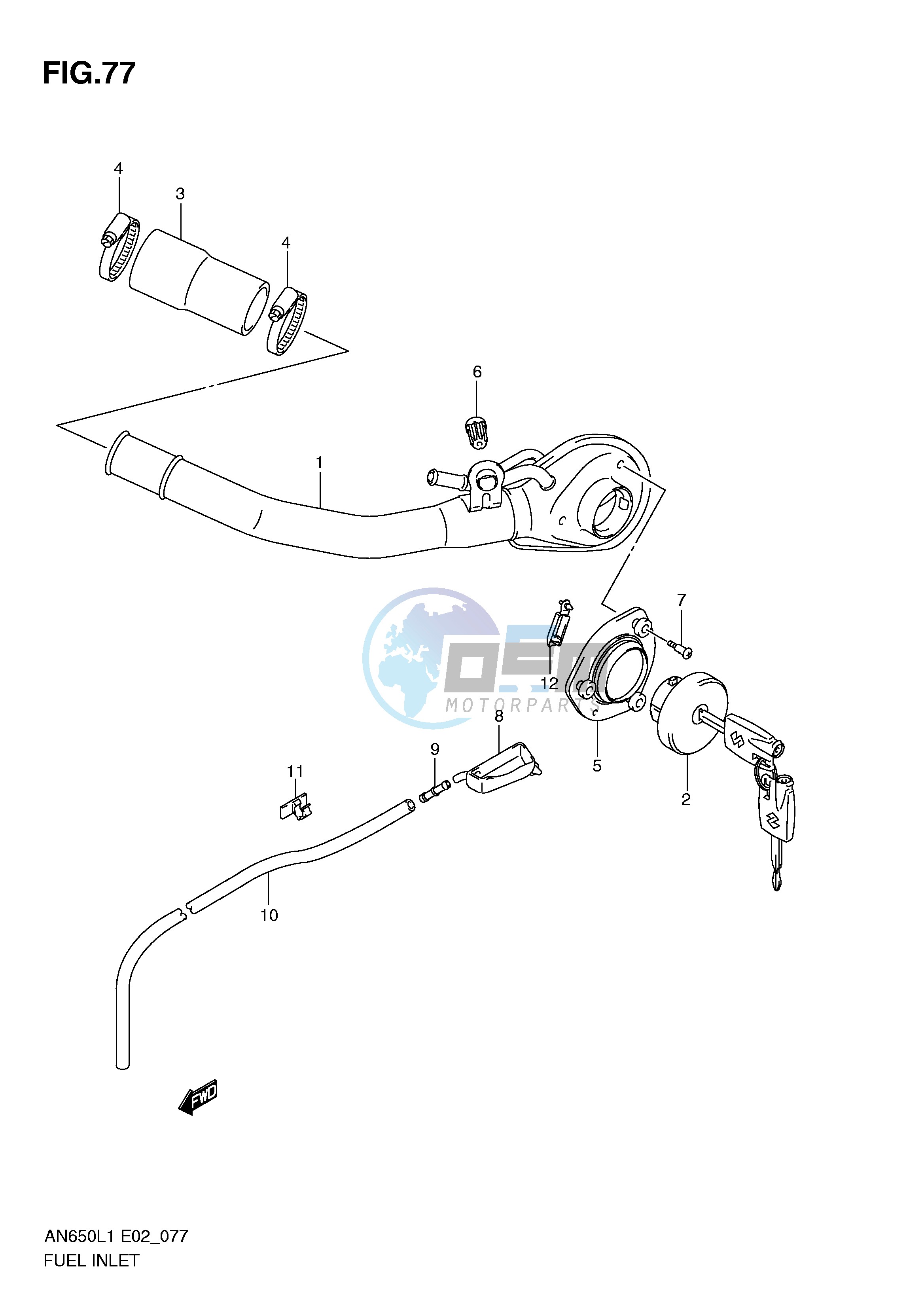 FUEL INLET (AN650AL1 E19)