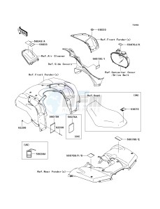 KVF 750 B (BRUTE FORCE 750 4X4I) (B6F-B7FA) B7FA drawing LABELS