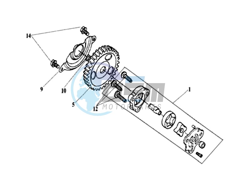 R CRANK CASE COVER OIL PUMP