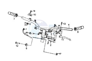 FIDDLE II 50 45KMH NEW ENGINE drawing HANDLEBAR / BRAKE LEVERS /CABLES