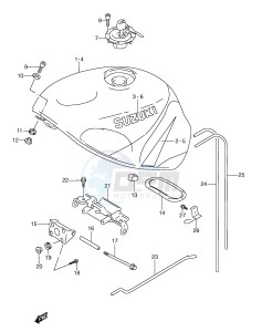 GSX-R600 (E2) drawing FUEL TANK (MODEL W)