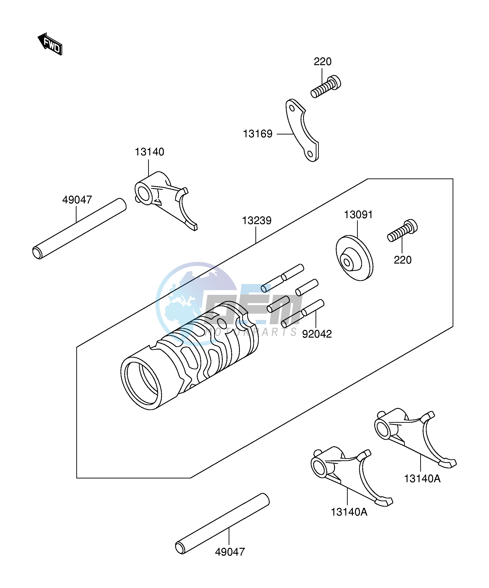 GEAR CHANGE DRUM SHIFT FORK