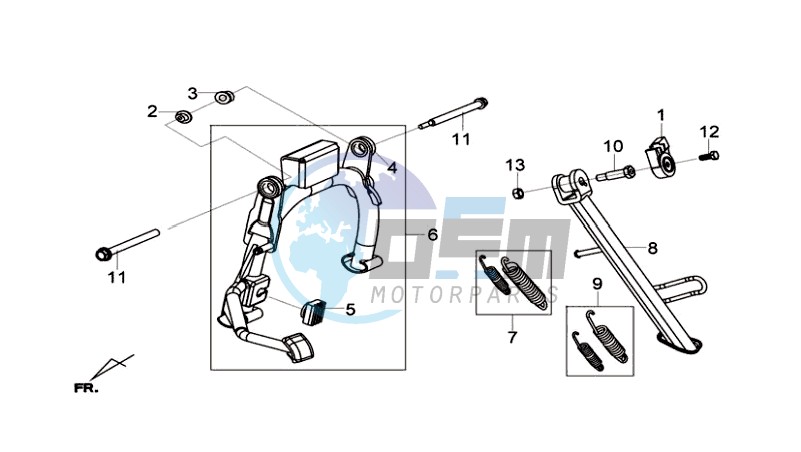 CENTRAL STAND /SIDE STAND/ KICKSTARTER PEDAL