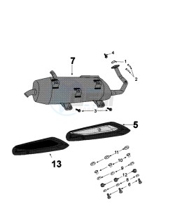 TWEET 125 V PRO drawing EXHAUST SYSTEM