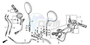 CB600F2 CB600F drawing HANDLE LEVER/SWITCH/ CABLE (1)