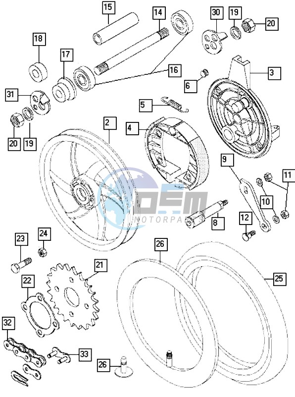 Rear wheel-alu