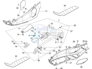 X Evo 125 Euro 3 drawing Central cover - Footrests