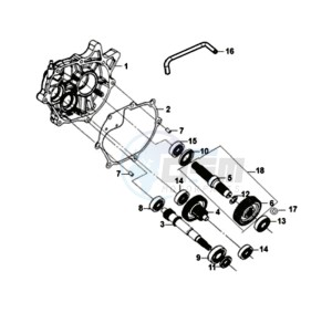 SYMPHONY ST 125 EURO4 L7 drawing MISSION CASE - DRIVE SHAFT