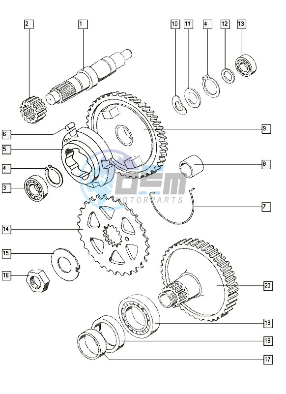 Countershaft-mainshaft