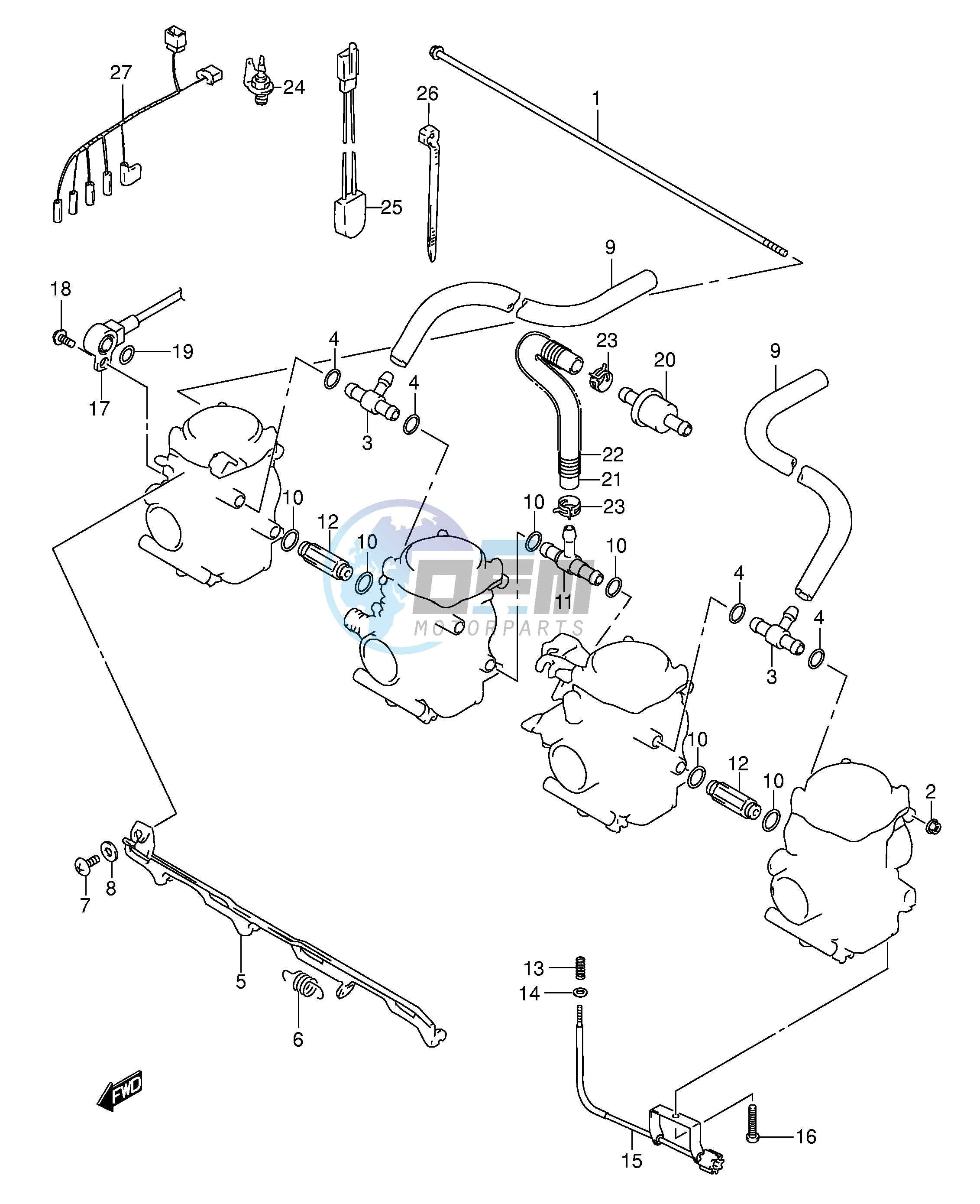 CARBURETOR FITTINGS (MODEL K3 K4)