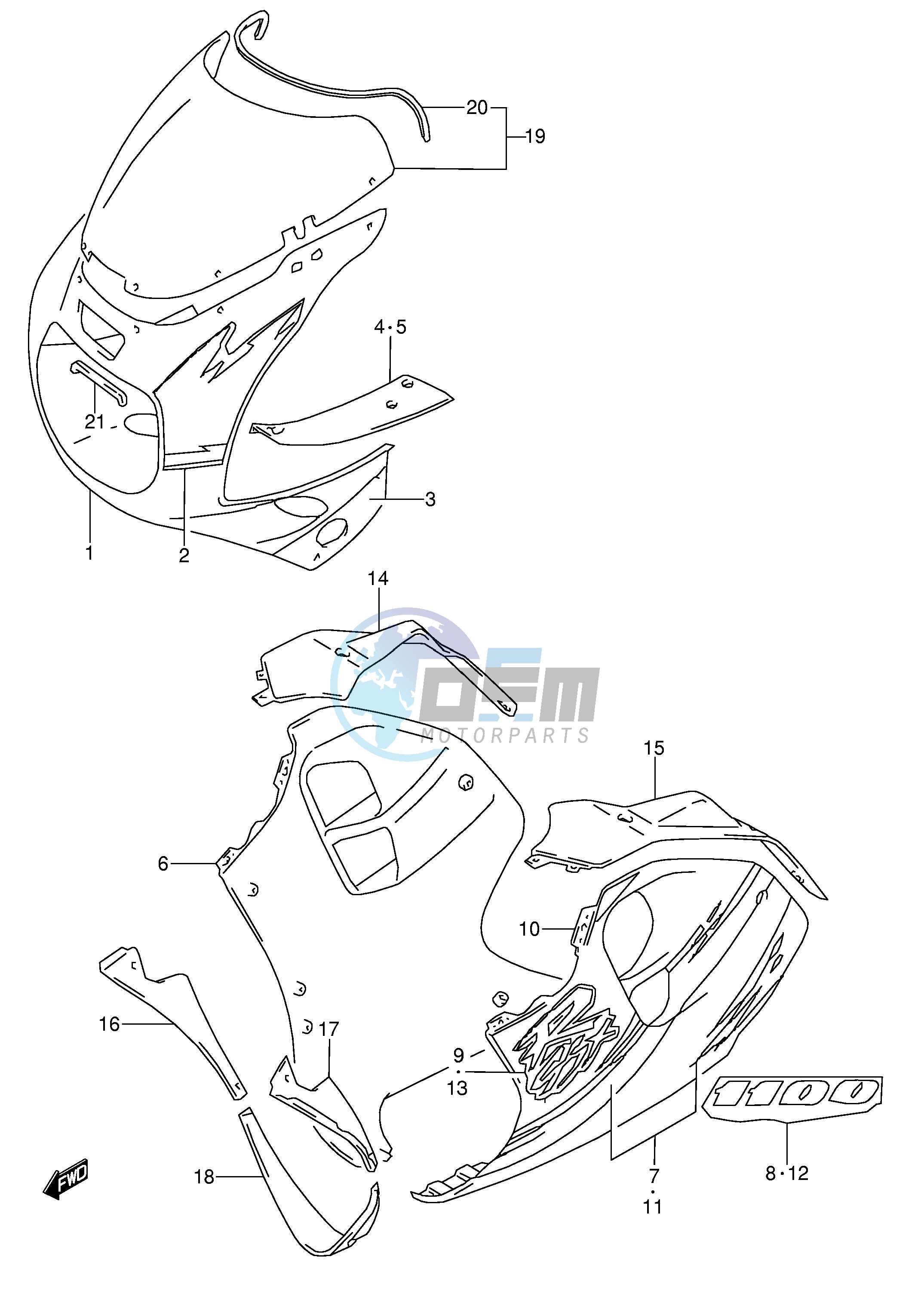 COWLING BODY (MODEL P 17U)