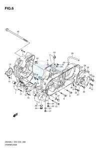 AN400 (E03) Burgman drawing CRANKCASE (AN400L1 E33)