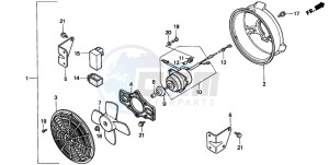 TRX300 FOURTRAX 300 drawing COOLING FAN