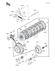 KZ 750 F [LTD SHAFT] (F1) [LTD SHAFT] drawing CLUTCH