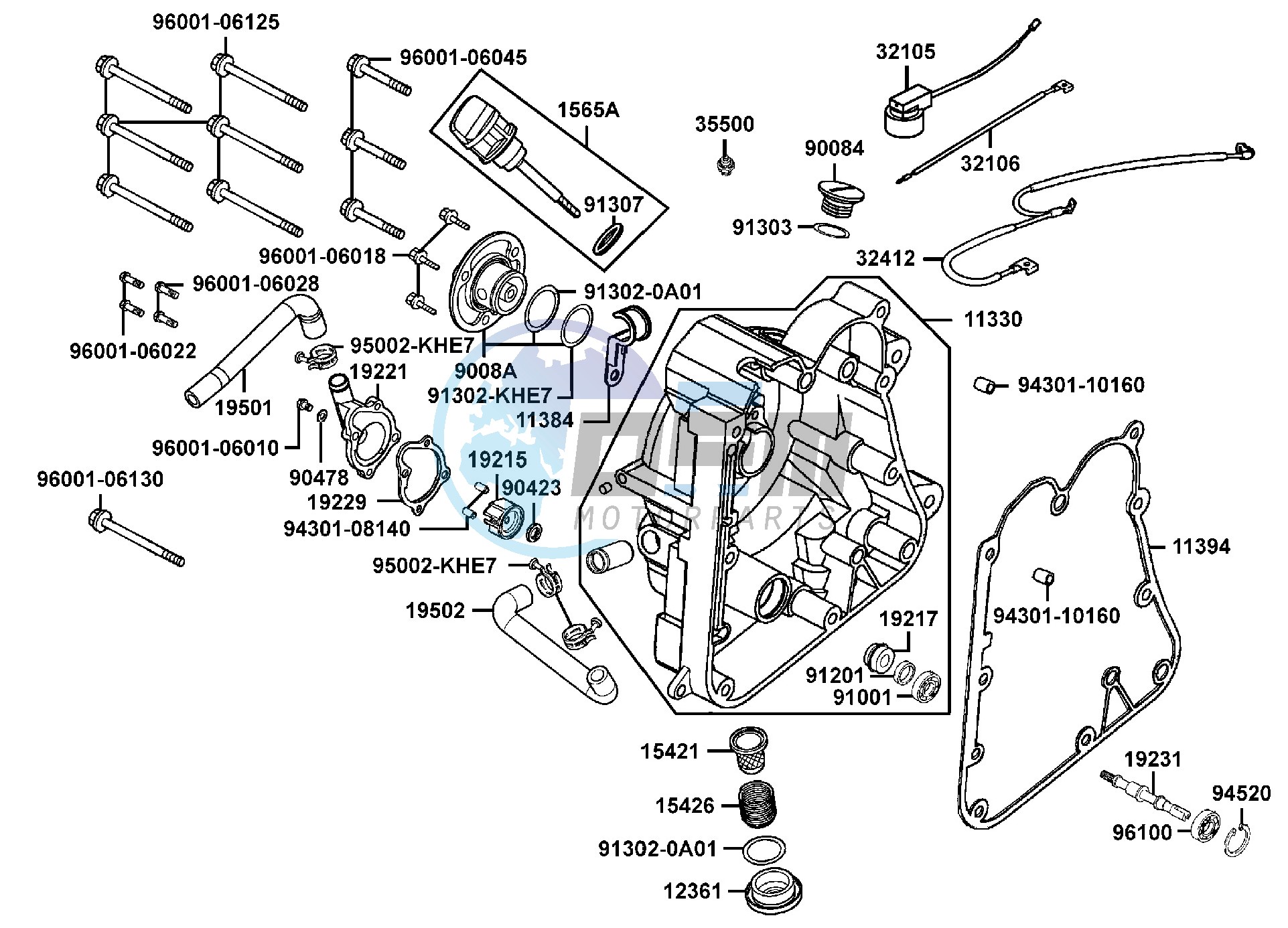 Right Crankcase Cover - Water  Pump