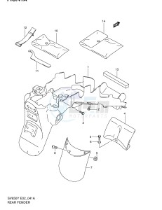 SV650 (E2) drawing REAR FENDER (MODEL K2)